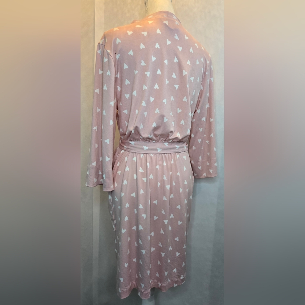Star & Skye By: Pj Salvage Pink Heart Print Women's Robe - Picture 9 of 12